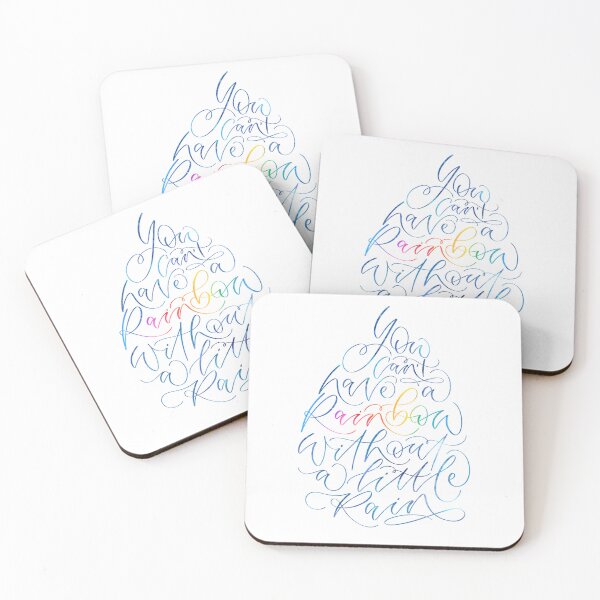 Item preview, You can’t have a rainbow without a little rain- calligram quote designed and sold by amyverse.
