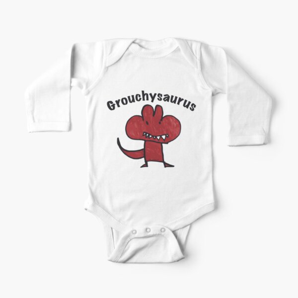 Grouchysaurus Weston Rayor Art Long Sleeve Baby One-Piece