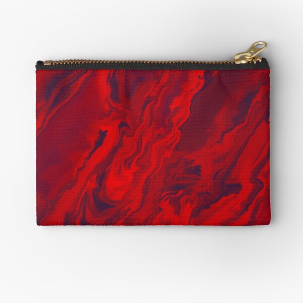 Lava Red Fluid Art Zipper Pouch