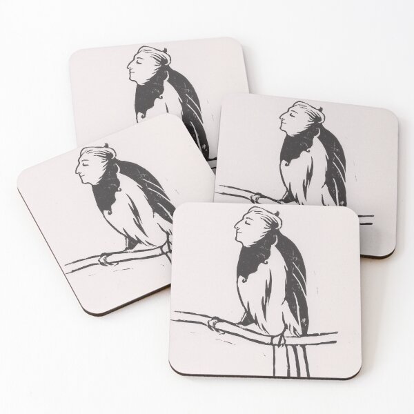 Item preview, Bird Person Lino Print designed and sold by Andreas L. @rejka.