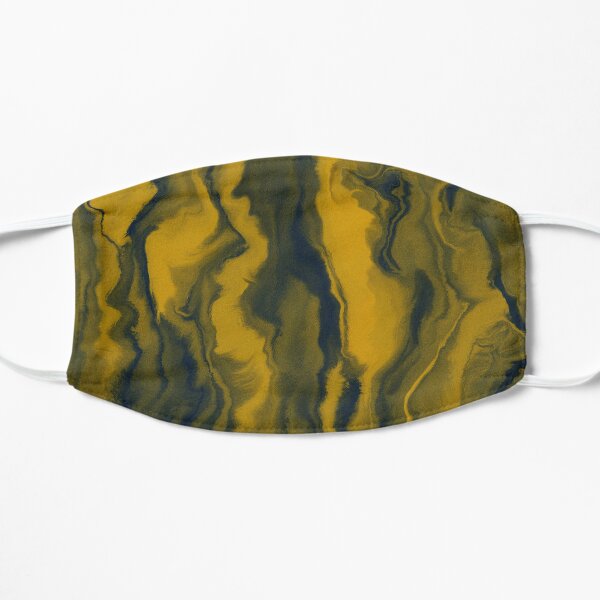 Yellow Stripes Fluid Art Flat Mask