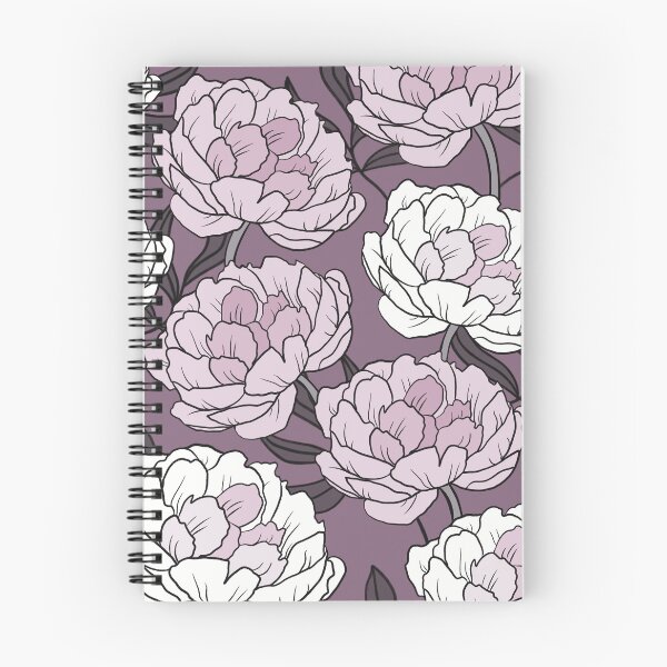 Item preview, The pink and white  peonies in a lovely pattern on a violet background designed and sold by marina63.