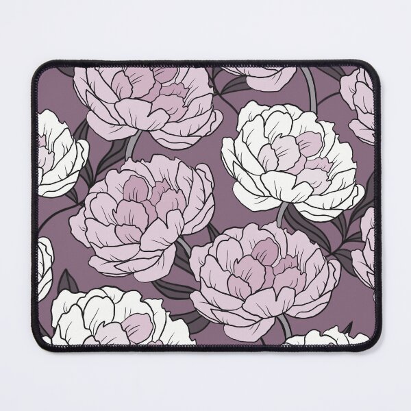 Item preview, The pink and white  peonies in a lovely pattern on a violet background designed and sold by marina63.