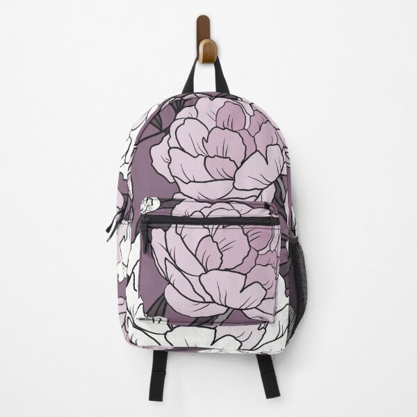 Item preview, The pink and white peonies in a lovely pattern on a violet background designed and sold by marina63.