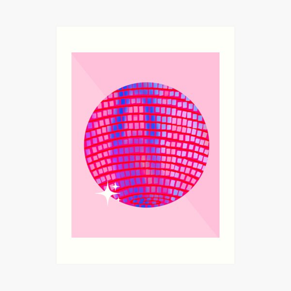 Pink Disco Ball Art Print