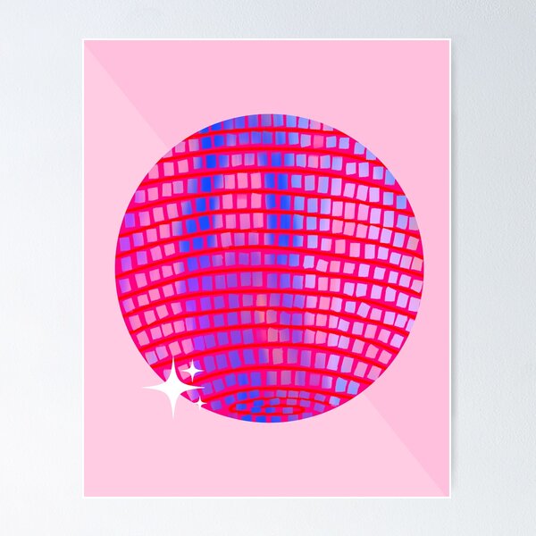 Colorful sparkle disco ball  Poster