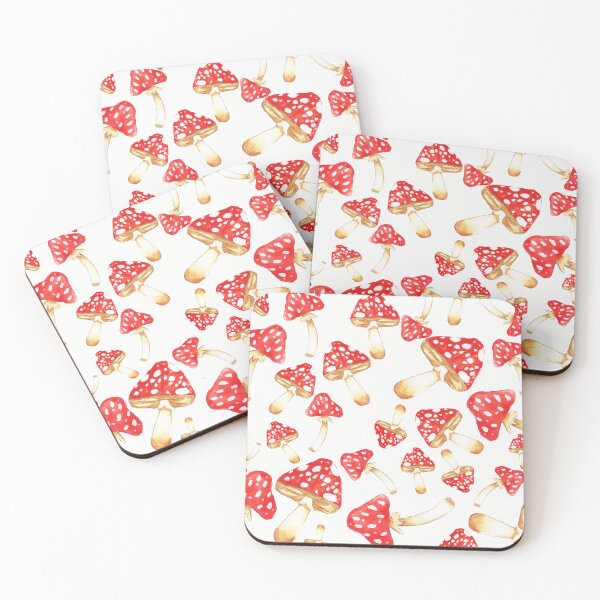 Item preview, Watercolor Mushrooms on White designed and sold by Cass Noel Studio.