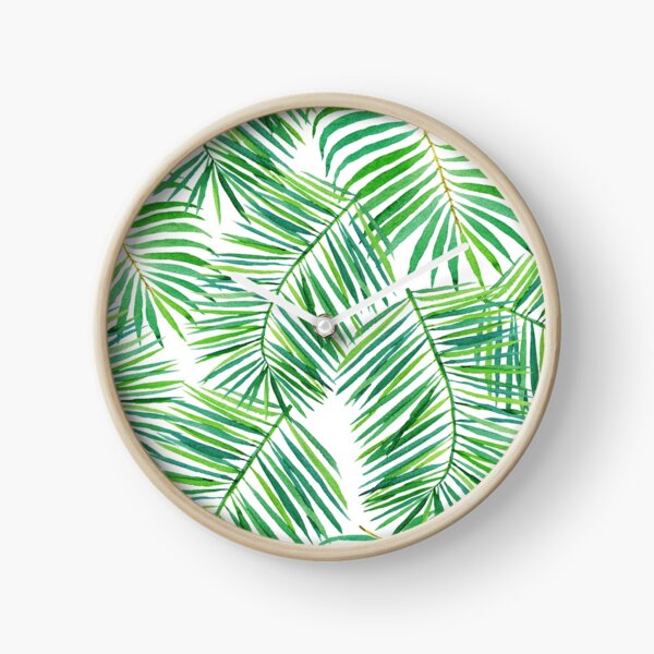 Tropical palm fronds Clock
