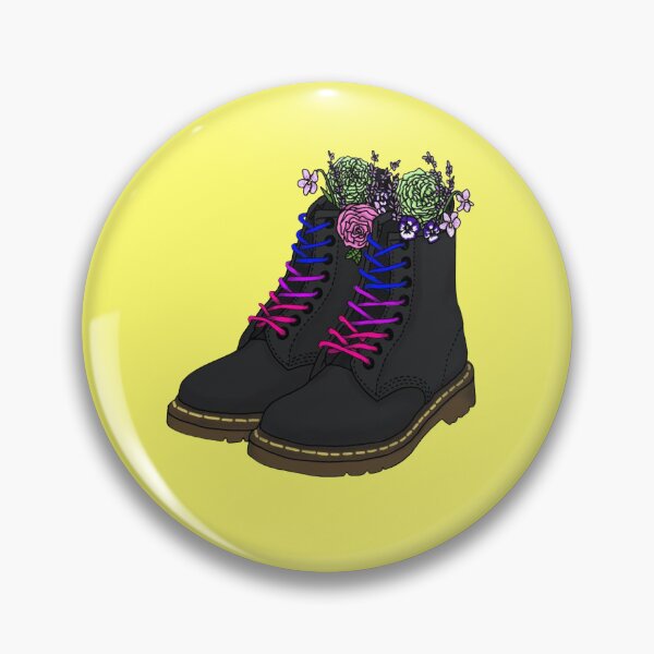Item preview, bisexual laced Docs with flowers designed and sold by REDmoonDeco.
