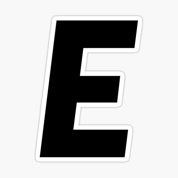 The Letter 'E' Sticker for Sale by Mima Step