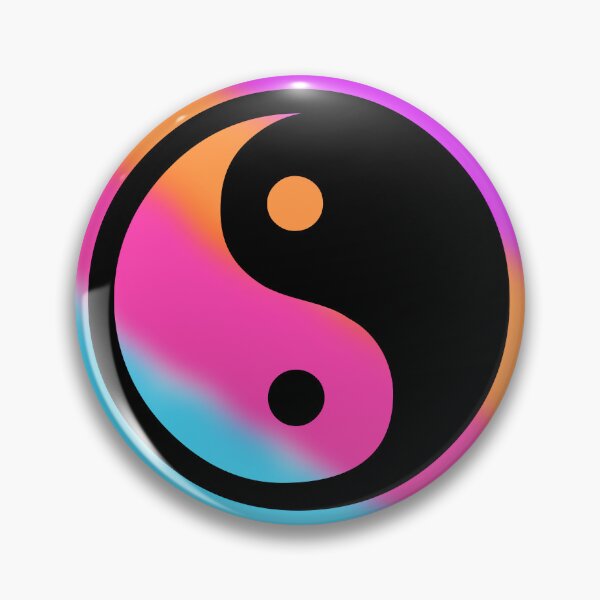 Item preview, Black Yin Yang Taijitu Symbol on a Tie Dye Stripe Background, Large Sized Non-Repeating Image designed and sold by Nicolette Olivier.