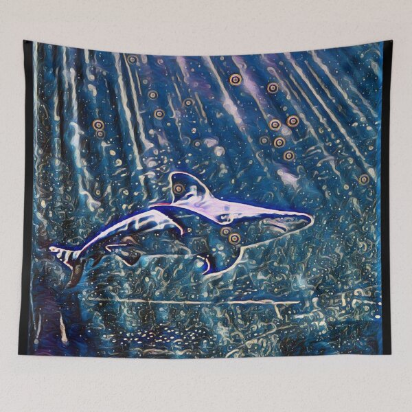 Item preview,  Majestic Midnight Sea Ocean Portrait Shark Art designed and sold by TheWildFlix.