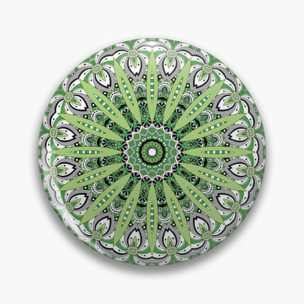 Item preview, Aro Aromantic Pride Black Gray White Green Mandala designed and sold by JoyfulJen.