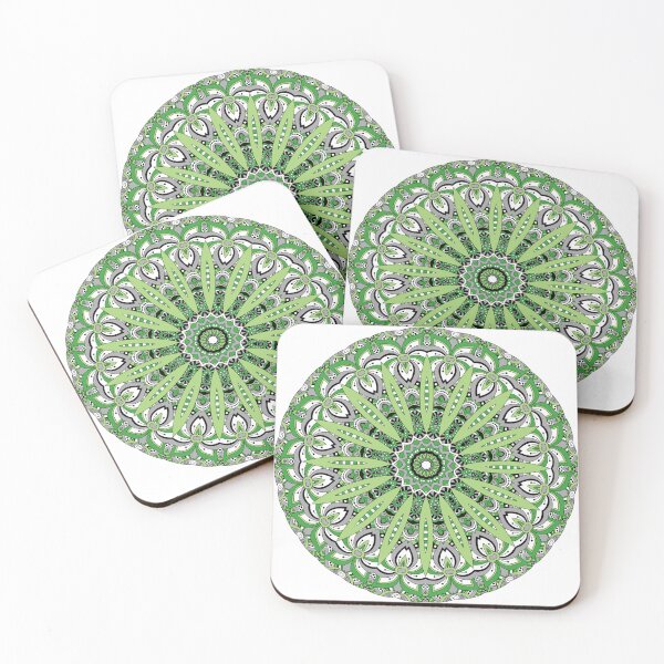 Item preview, Aro Aromantic Pride Black Gray White Green Mandala designed and sold by JoyfulJen.