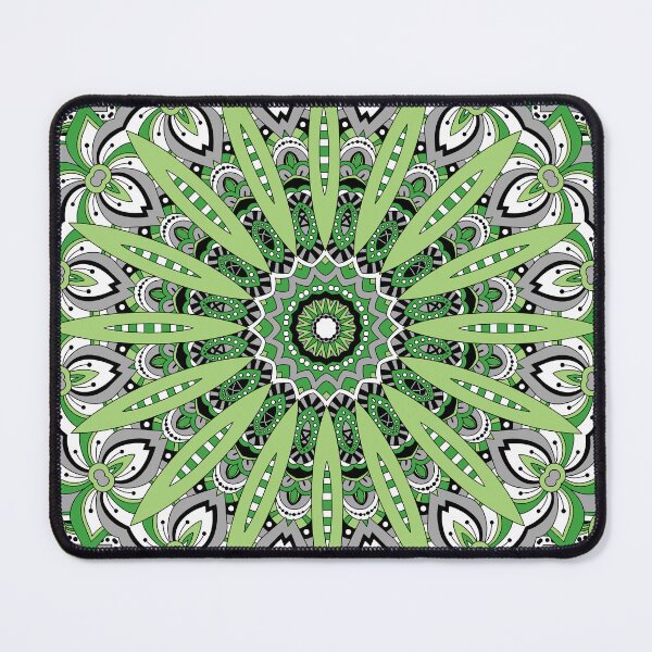 Item preview, Aro Aromantic Pride Black Gray White Green Mandala designed and sold by JoyfulJen.