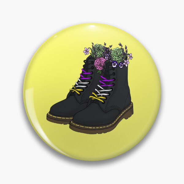 Item preview, nonbinary laced Docs with flowers designed and sold by REDmoonDeco.