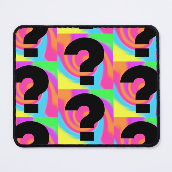 Item preview, Black Question Mark on a Tie Dye Swirl Background, Large Sized Repeating Pattern designed and sold by Nicolette Olivier.