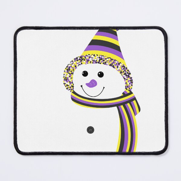 Item preview, Nonbinary Pride Snowman Snowperson yellow white purple black designed and sold by JoyfulJen.