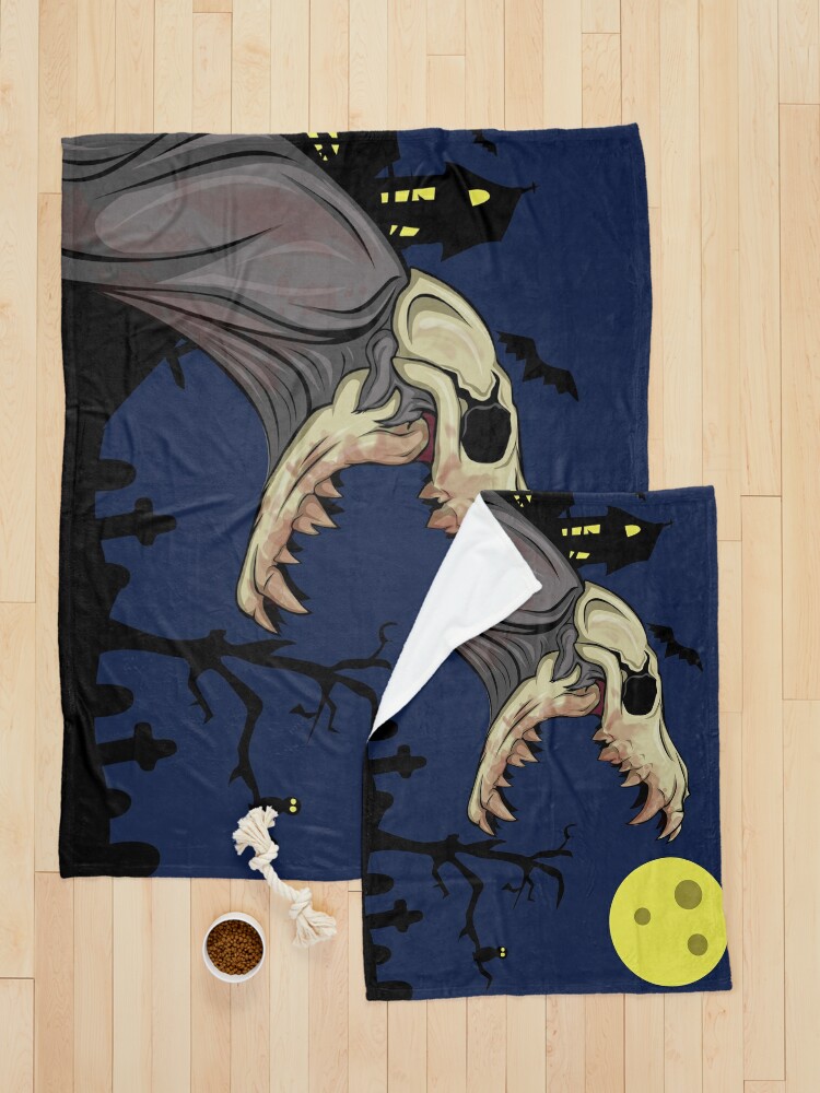 Alternate view of Halloween Skull Monster Pet Blanket