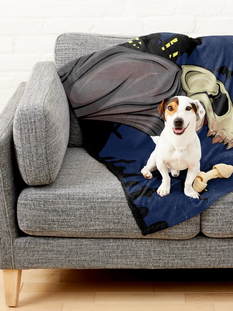 Alternate view of Halloween Skull Monster Pet Blanket