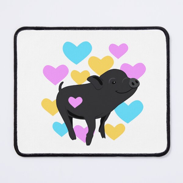 Item preview,  Cute Black Mini Pig With Hearts designed and sold by natysik111188.