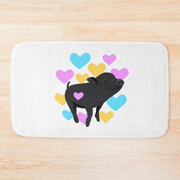 Item preview,  Cute Black Mini Pig With Hearts designed and sold by natysik111188.