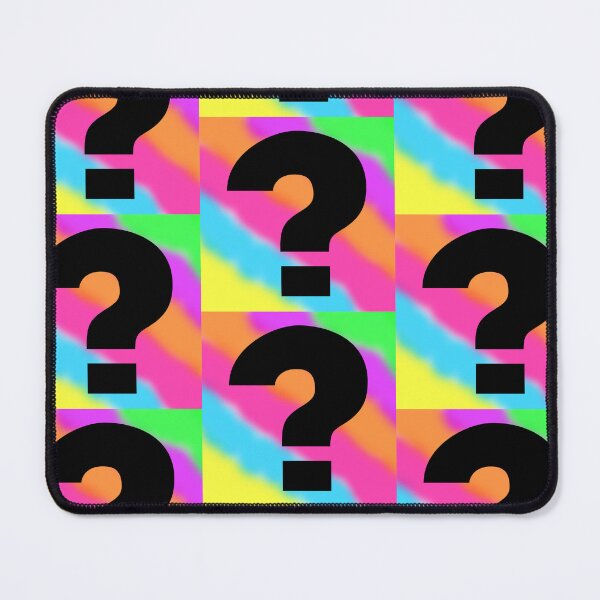 Item preview, Black Question Mark on a Tie Dye Stripe Background, Large Sized Repeating Pattern designed and sold by Nicolette Olivier.