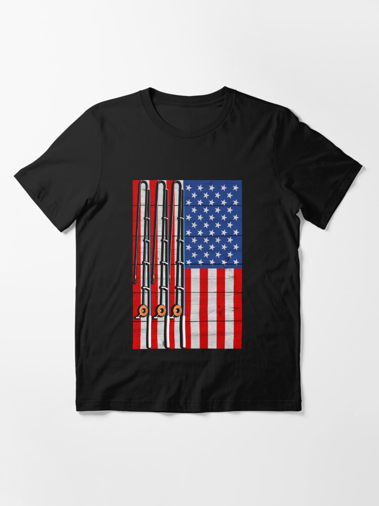 American Flag Fishing Shirt - Fishing Pole American Flag T-Shirt