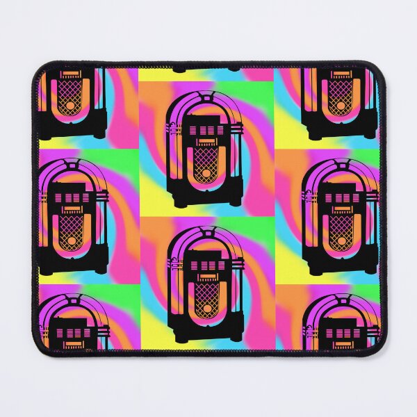 Item preview, Black Jukebox on a Tie Dye Swirl Background, Large Sized Repeating Pattern designed and sold by Nicolette Olivier.