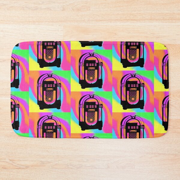 Item preview, Black Jukebox on a Tie Dye Swirl Background, Large Sized Repeating Pattern designed and sold by Nicolette Olivier.