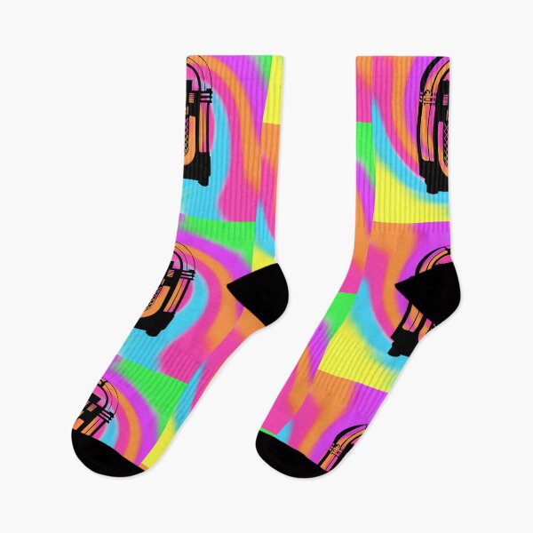 Item preview, Black Jukebox on a Tie Dye Swirl Background, Large Sized Non-Repeating Image designed and sold by Nicolette Olivier.