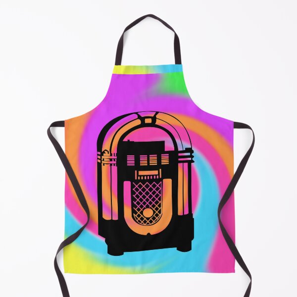 Item preview, Black Jukebox on a Tie Dye Swirl Background, Large Sized Non-Repeating Image designed and sold by Nicolette Olivier.