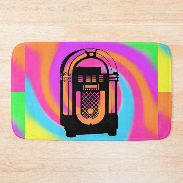 Item preview, Black Jukebox on a Tie Dye Swirl Background, Large Sized Non-Repeating Image designed and sold by Nicolette Olivier.