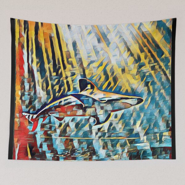 Item preview, Modern Pop Art Sea Ocean Portrait Shark Art designed and sold by TheWildFlix.