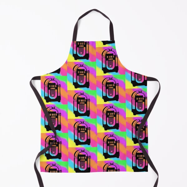 Item preview, Black Jukebox on a Tie Dye Stripe Background, Large Sized Repeating Pattern designed and sold by Nicolette Olivier.