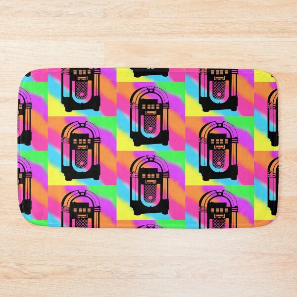Item preview, Black Jukebox on a Tie Dye Stripe Background, Large Sized Repeating Pattern designed and sold by Nicolette Olivier.