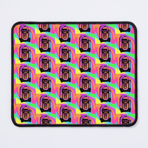 Item preview, Black Jukebox on a Rainbow Tie Dye Stripe Background Small Sized Repeating Pattern designed and sold by Nicolette Olivier.