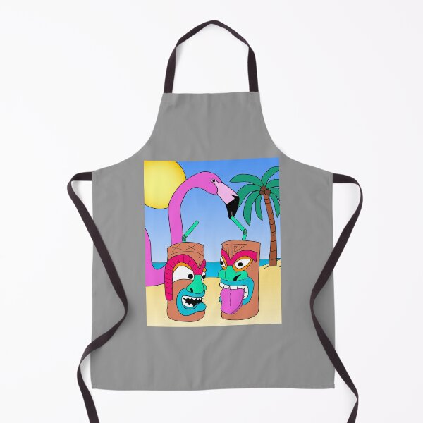 Item preview, Funny Pink Flamingo and Tiki Drink - Summer Vibes designed and sold by skauff.