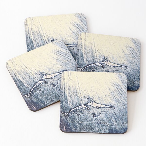 Item preview, Blue Beach Sea Waves Ocean Portrait Shark Art designed and sold by TheWildFlix.