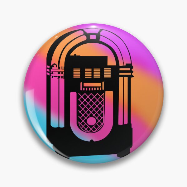 Item preview, Black Jukebox on a Tie Dye Stripe Background, Large Sized Non-Repeating Image designed and sold by Nicolette Olivier.