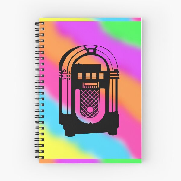 Item preview, Black Jukebox on a Tie Dye Stripe Background, Large Sized Non-Repeating Image designed and sold by Nicolette Olivier.