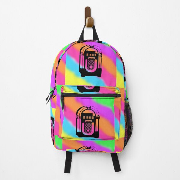 Item preview, Black Jukebox on a Tie Dye Stripe Background, Large Sized Non-Repeating Image designed and sold by Nicolette Olivier.