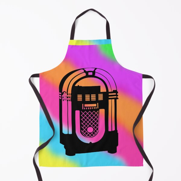 Item preview, Black Jukebox on a Tie Dye Stripe Background, Large Sized Non-Repeating Image designed and sold by Nicolette Olivier.