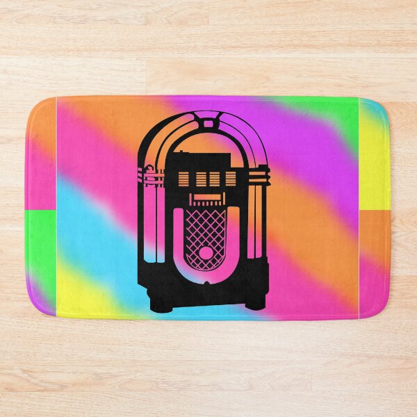 Item preview, Black Jukebox on a Tie Dye Stripe Background, Large Sized Non-Repeating Image designed and sold by Nicolette Olivier.