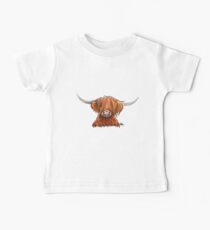 Scottish Hairy Highland Kuh 'HARLEY 2' von Shirley MacArthur Baby T-Shirt