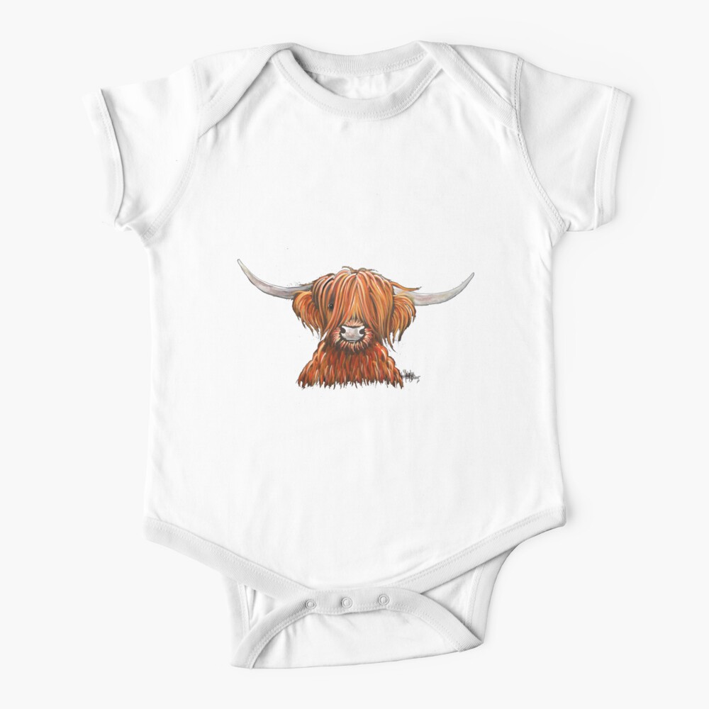 Scottish Hairy Highland Cow ' HARLEY 2 ' by Shirley MacArthur Baby One-Piece
