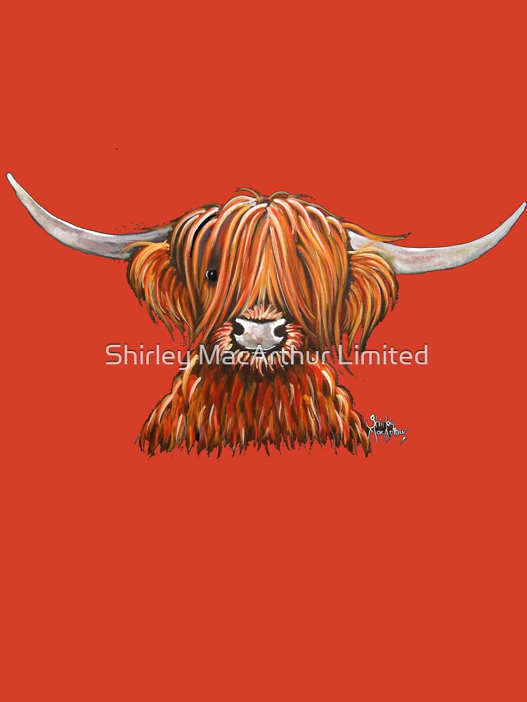 Scottish Hairy Highland Cow ' HARLEY 2 ' by Shirley MacArthur Kids T-Shirt  for Sale by Shirley MacArthur Limited