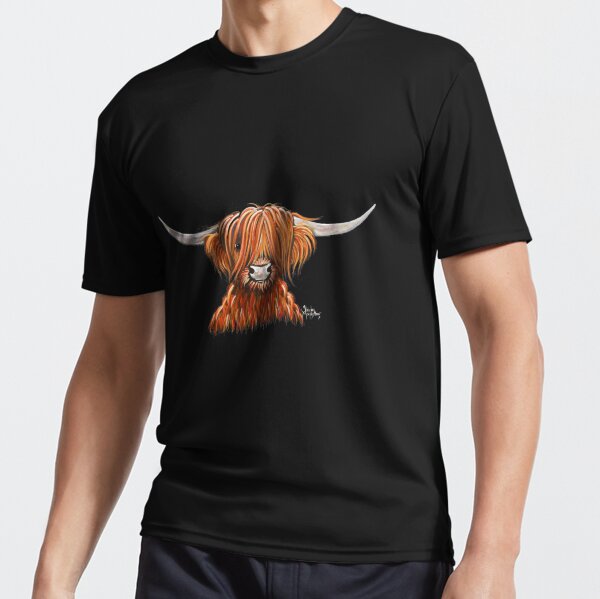 Scottish Hairy Highland Cow ' HARLEY 2 ' by Shirley MacArthur Active T-Shirt