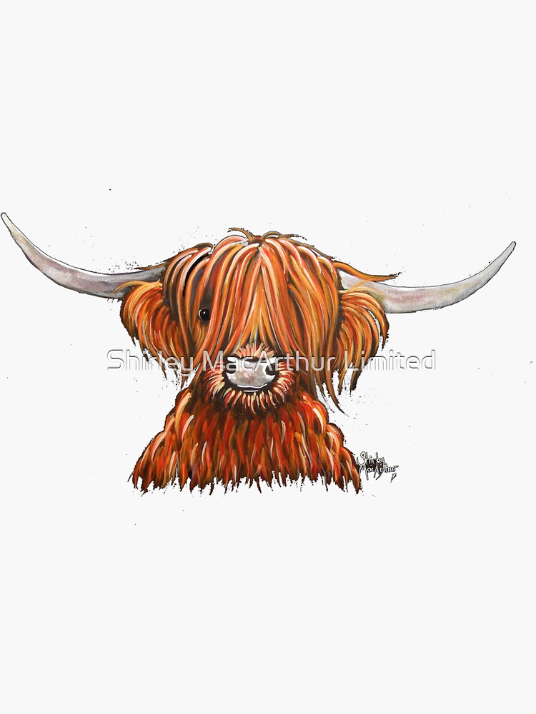Scottish Hairy Highland Cow ' HARLEY 2 ' by Shirley MacArthur by ShirleyMacA