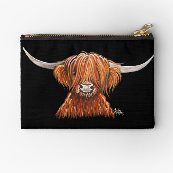 Scottish Hairy Highland Cow ' HARLEY 2 ' by Shirley MacArthur Zipper Pouch